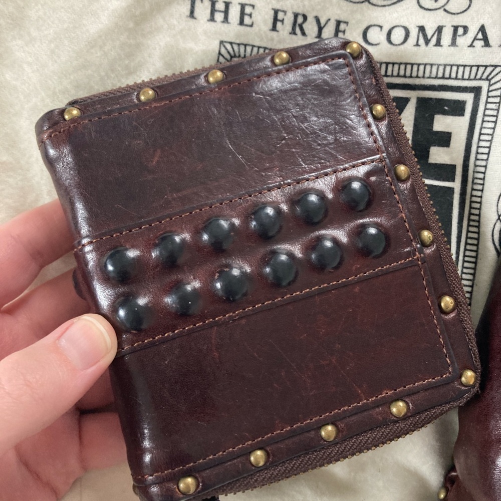 RARE Frye Roxanne Magazine Crossbody and Wallet in Dark Brown - Picture 3 of 16